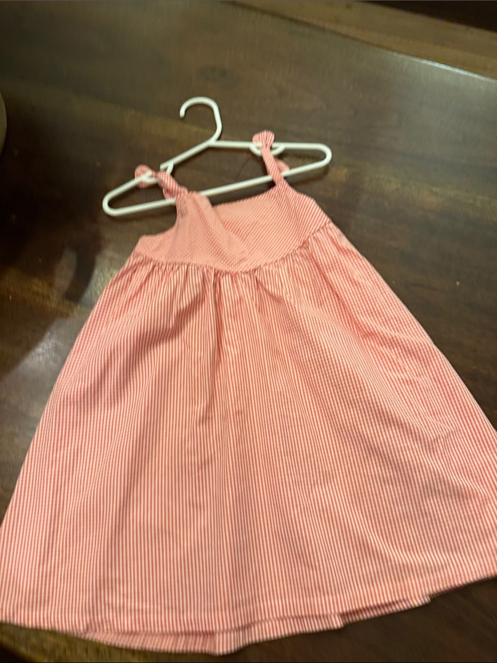 Girls Pink gingham Sundress with Knot Straps